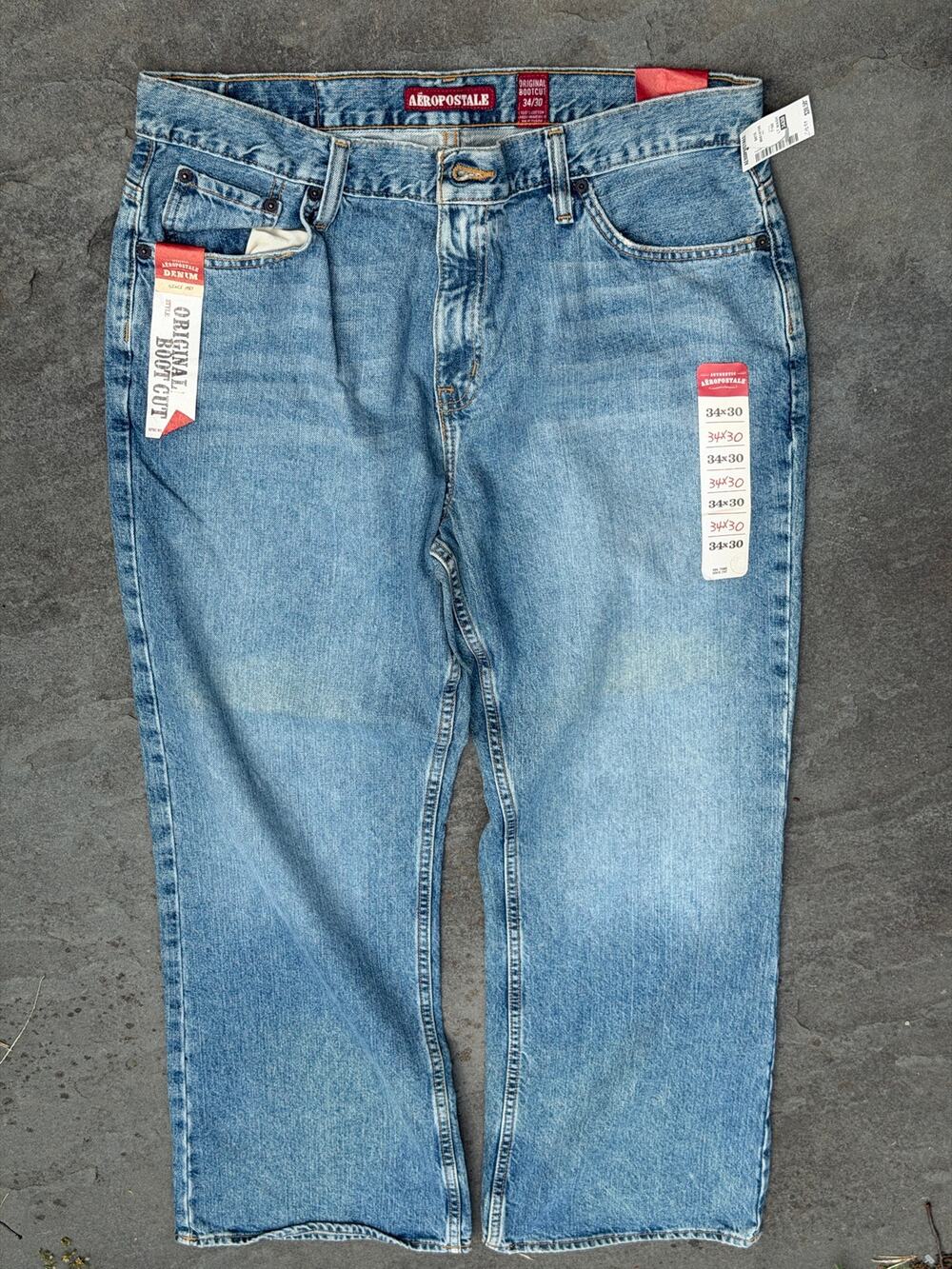 Vintage Aeropostale Original Bootcut Light Wash Jeans Size 34x30 NWT